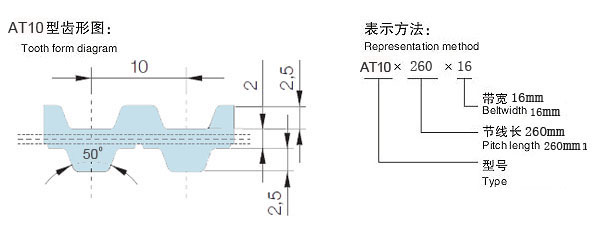 AT10同步带齿型图